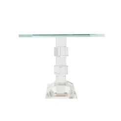 Crystal Glass Square Cake Stand Clear (23x22cmH)