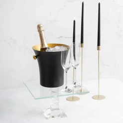 Crystal Glass Square Cake Stand Clear (23x22cmH)