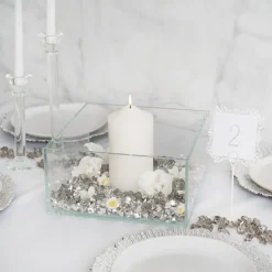 Crystal Glass Square Trough Clear (30x15cmH)