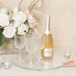 Crystal Lazy Susan Rotating Display Stand Clear (40cmDx3cmH)