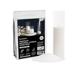 Crystal Natural Candle Sand Wax with 40 Wicks White (1kg)