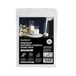 Crystal Natural Candle Sand Wax with 40 Wicks White (1kg)
