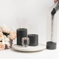 Crystal Natural Candle Sand Wax with 40 Wicks Black (1kg)