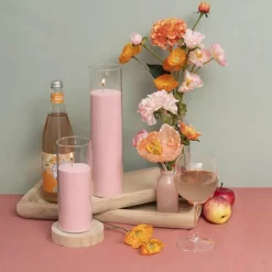 Crystal Natural Candle Sand Wax with 120 Wicks Soft Pink 3kg