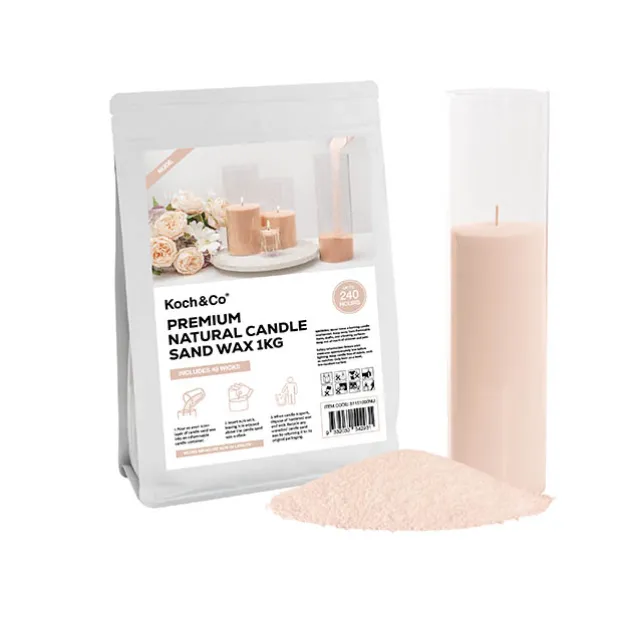 Crystal Natural Candle Sand Wax with 40 Wicks Nude (1kg)
