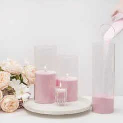 Crystal Natural Candle Sand Wax with 40 Wicks Soft Pink 1kg