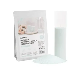 Crystal Natural Candle Sand Wax with 40 Wicks Aqua (1kg)