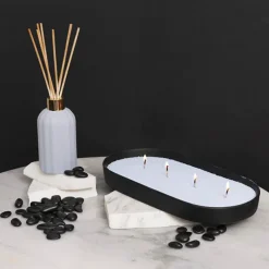 Crystal Natural Candle Sand Wax with 40 Wicks Soft Blue 1kg