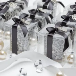 Cupcake Box Clear with Base 25mic White (80x80x80mm) Pack 10