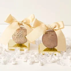 Cupcake Box Clear with Base 25mic Gold (80x80x80mm) Pack 10