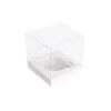 Cupcake Box Clear with Insert 30mic White (90x90x90mm) Pk 10