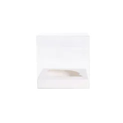 Cupcake Box Clear with Insert 30mic White (90x90x90mm) Pk 10