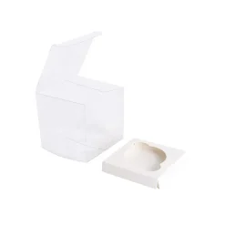 Cupcake Box Clear with Insert 30mic White (90x90x90mm) Pk 10