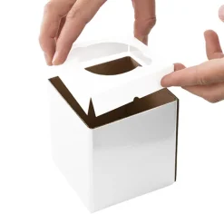 Cupcake Box with Lid and Insert White Pack 4 (10x10x10cmH)