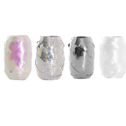 Curling Ribbon & Bows Gift Wrap Finishing Set White & Silver