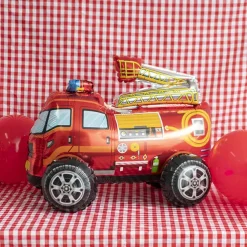 3D Foil Balloon Fire Engine Truck Red (61Lx47cmH)