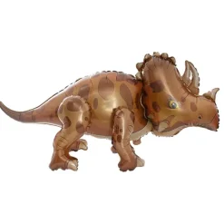 3D Foil Balloon Triceratops Dinosaur Brown (95Lx50cmH)