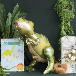 3D Foil Balloon Tyrannosaurus Rex Dinosaur Green (83Lx66cmH)
