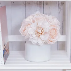 Dahlia & Cabbage Rose Bouquet Nude (28cmH)