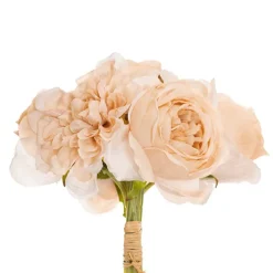 Dahlia & Cabbage Rose Bouquet Beige (28cmH)