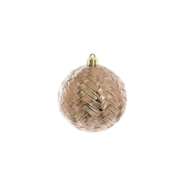 Decorative Assorted Hanging Baubles Set 24 Rose Gold (8cmD)