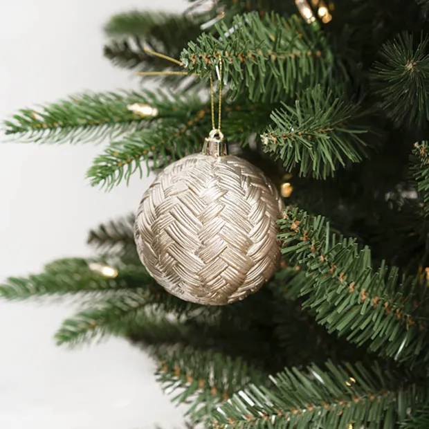 Decorative Assorted Hanging Baubles Set 24 Champagne (8cmD)