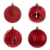 Decorative Assorted Hanging Baubles Set 24 Red (8cmD)