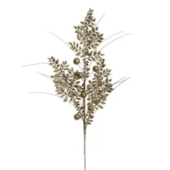 Decorative Berry & Leaf Spray Champagne (71cmH)