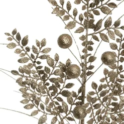 Decorative Berry & Leaf Spray Champagne (71cmH)