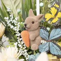 Decorative Bunny Rabbit Pick w Carrot Pack 2 Brown (25cmH)