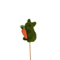 Decorative Bunny Rabbit Pick w Carrot Pack 2 Green (25cmH)