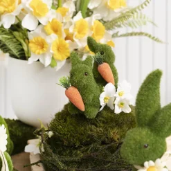 Decorative Bunny Rabbit Pick w Carrot Pack 2 Green (25cmH)
