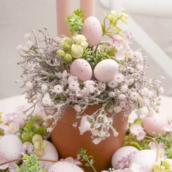 Decorative Easter Egg Pick w Flowers Pink (25cmH)