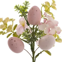 Decorative Easter Egg Pick w Flowers Pink (25cmH)