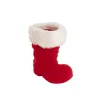 Decorative Flocked Santa's Boot Red (18cmH)