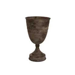 Decorative Flute Metal Vase Pot Vintage Silver (16x27.5cmH)