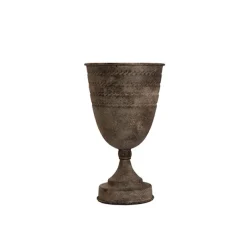 Decorative Flute Metal Vase Pot Vintage Silver (16x27.5cmH)