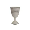 Decorative Flute Metal Vase Pot White (16cmDx27.5cmH)