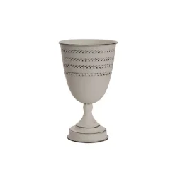 Decorative Flute Metal Vase Pot White (16cmDx27.5cmH)