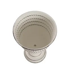 Decorative Flute Metal Vase Pot White (16cmDx27.5cmH)