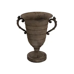 Decorative Flute Metal Vase Vintage Silver (30.5x24x35.5cmH)