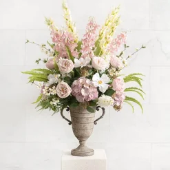 Decorative Flute Metal Vase Vintage Silver (30.5x24x35.5cmH)