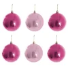 Decorative Hanging Baubles Set 6 Ombre Pink (10cmD)