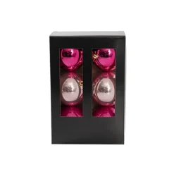 Decorative Hanging Baubles Set 6 Ombre Pink (10cmD)