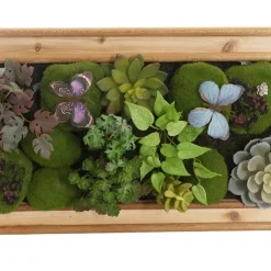 Decorative Succulent & Moss Wall Frame (80x30x7cm)