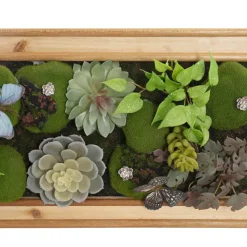 Decorative Succulent & Moss Wall Frame (80x30x7cm)