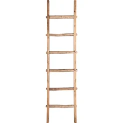 Decorative Wooden Ladder Washed Brown (48x5x193cmH)
