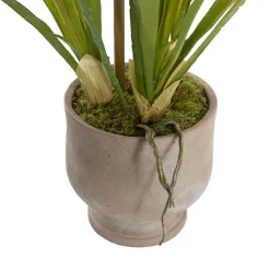 Dendrobium Orchid Real Touch 3 Stem Cement Pot White (61cmH)