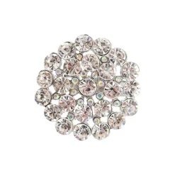 Diamante Flower Napkin Ring Pack 4 Silver (3.8x4.5cmH)