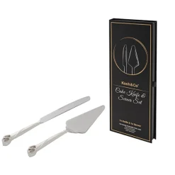 Diamante Heart Cake Knife Set (23Wx340mmL & 70Wx290mmL)